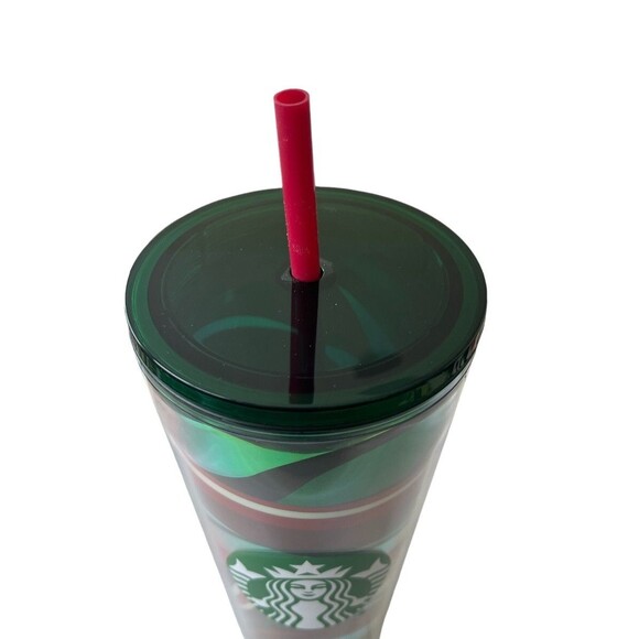 Starbucks 2021 Winter Holiday Multi-Color Swirl 24oz Cold Cup Tumbler New - Picture 2 of 4